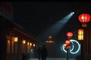 《归途二号线》夜间实景拍摄画面，车厢灯带与窗外隧道